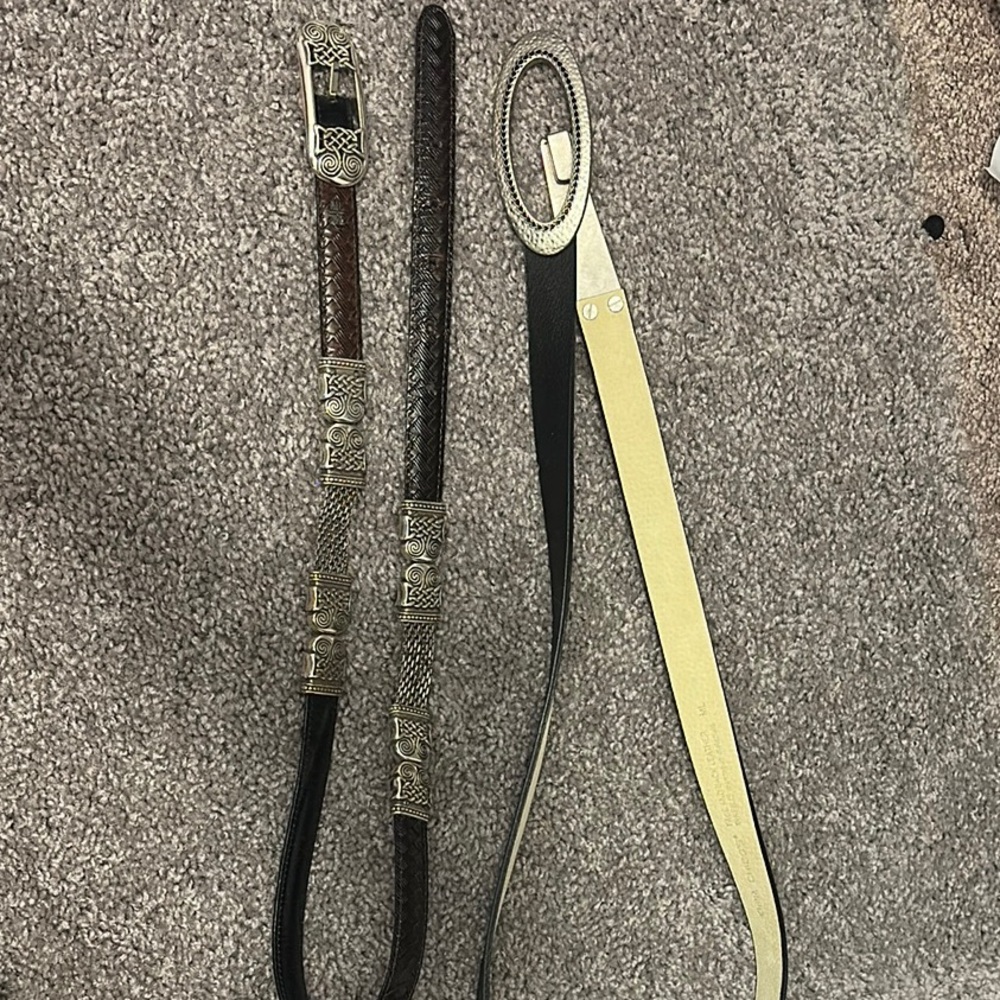 Woman’s 2 for 15 Elegant Brown and Black Leather Belts